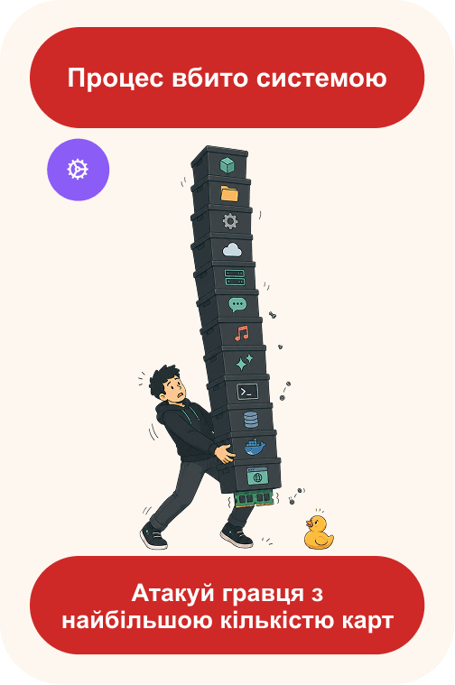 Карта CodeCrash: Баг - Процес вбито системою